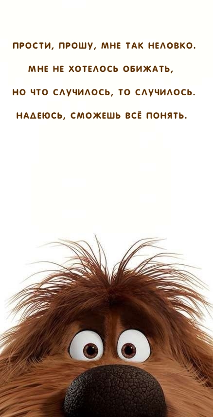 Прости, прошу, мне так неловко.