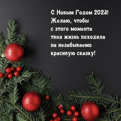 С Новым Годом 2023! Чтобы с этого момента жизнь походила на сказку!
