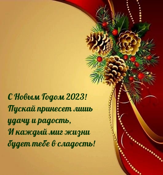 С Новым Годом 2023! Пускай принесет лишь удачу и радость