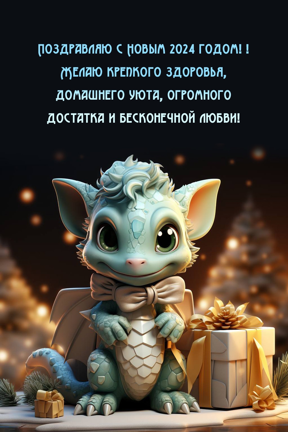 С Новым 2024 годом! Желаю крепкого здоровья